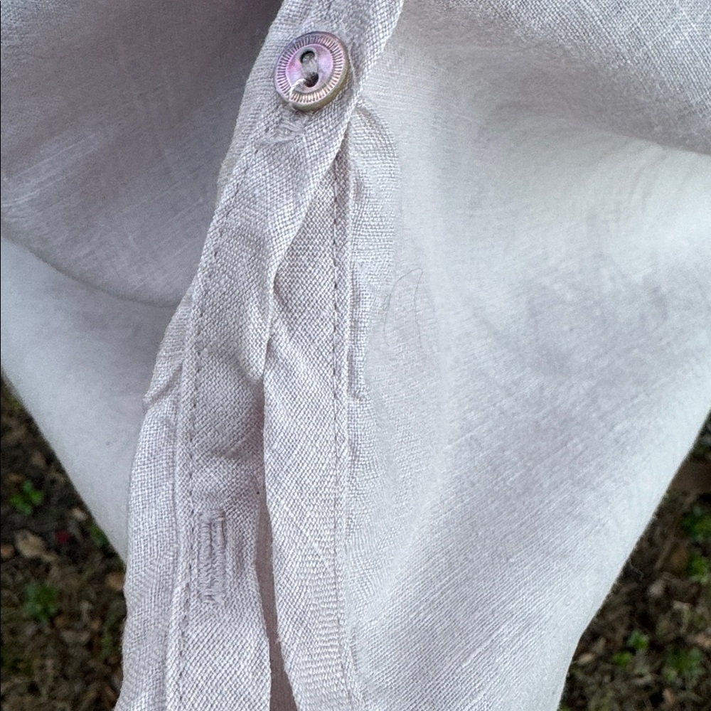EILEEN FISHER Handkerchief Linen Pintuck Long Shaped Shirt Top, size Large - Picture 5 of 7